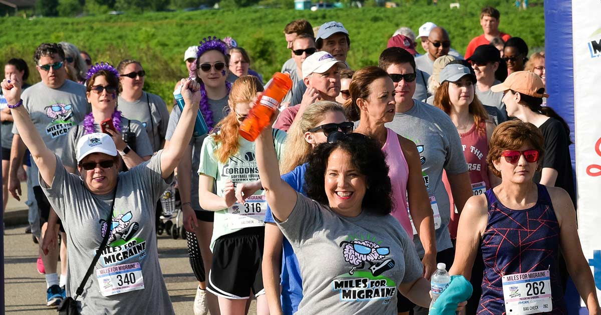 People in Cincinnati at the start of a run/walk race
